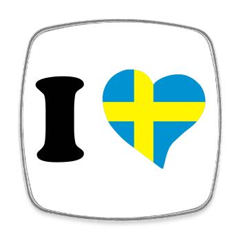 I love Sweden - Square fridge magnet - white - Front