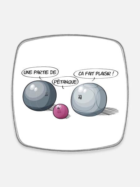Une partie de petanque - Viereckiger Kühlschrankmagnet - Weiß