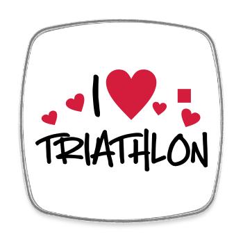 Triathlon - Viereckiger Kühlschrankmagnet - Weiß - Vorne