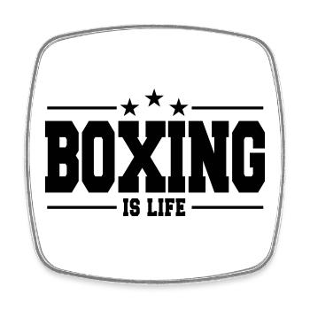 Boxen ist das Leben 1 / Boxen ist Leben - Viereckiger Kühlschrankmagnet - Weiß - Vorne