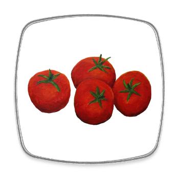 Tomates - Magnet carré - blanc - Devant
