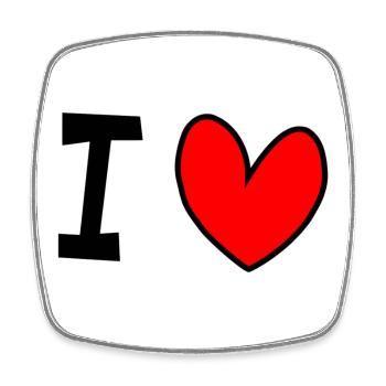 I love - Viereckiger Kühlschrankmagnet - Weiß - Vorne
