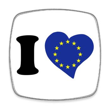 I love Europe - J'aime l'Europe - Magnet carré - blanc - Devant