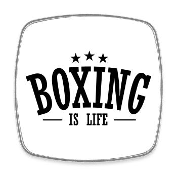 Boxen ist Leben / Boxen ist Leben - Viereckiger Kühlschrankmagnet - Weiß - Vorne