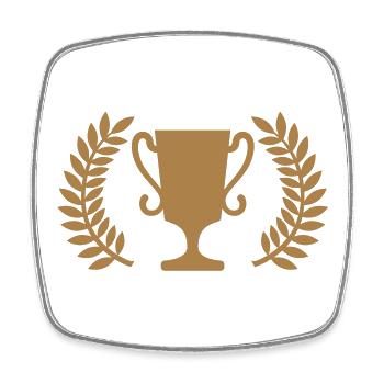 Pokal - Viereckiger Kühlschrankmagnet - Weiß - Vorne