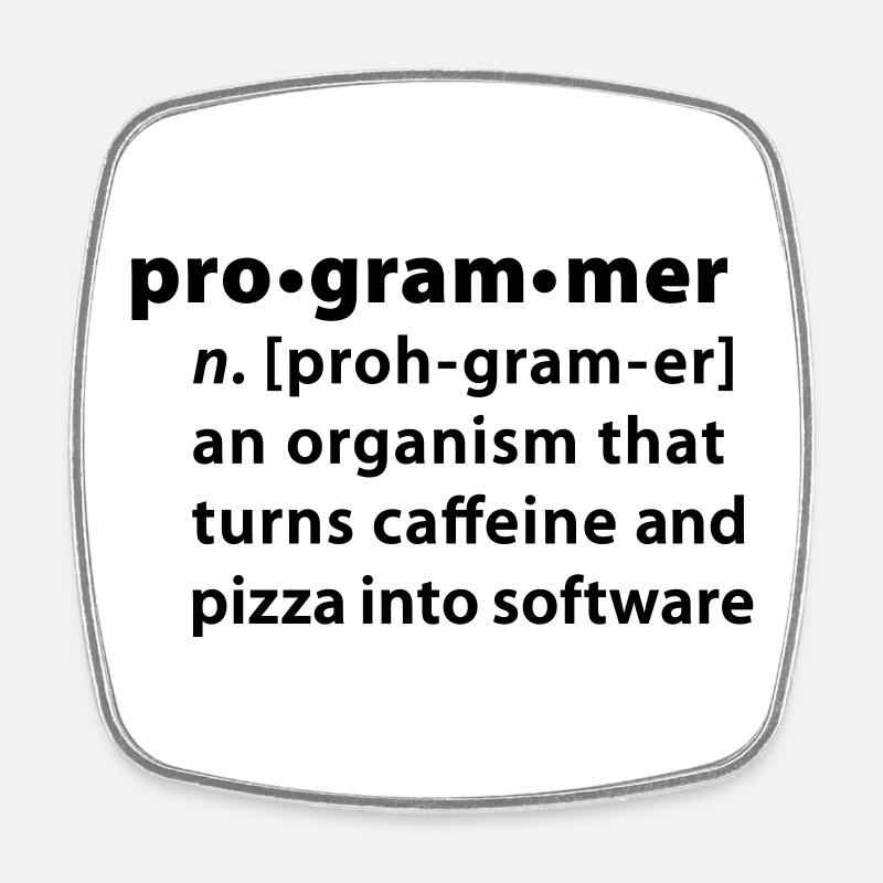 Program definition - the definition Programmer - Square fridge magnet - white