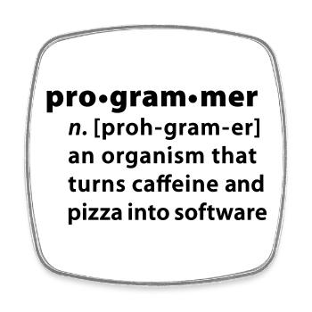 Programmer Wörterbuchdefinition - Viereckiger Kühlschrankmagnet - Weiß - Vorne