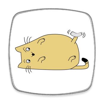 Cat with tape - Square fridge magnet - white - Front