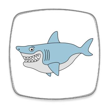 Shark Lächeln - Viereckiger Kühlschrankmagnet - Weiß - Vorne