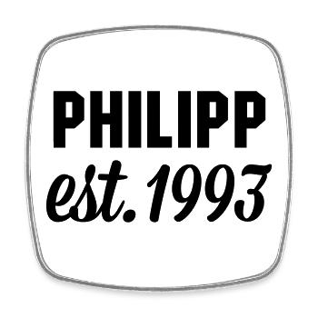 Philipp est 1993 - Viereckiger Kühlschrankmagnet - Weiß - Vorne