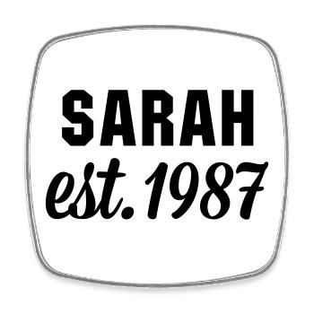 Sarah est 1987 - Viereckiger Kühlschrankmagnet - Weiß - Vorne