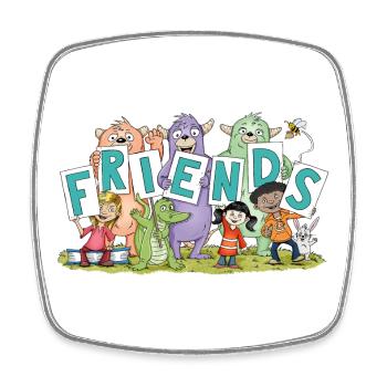 friends - Viereckiger Kühlschrankmagnet - Weiß - Vorne