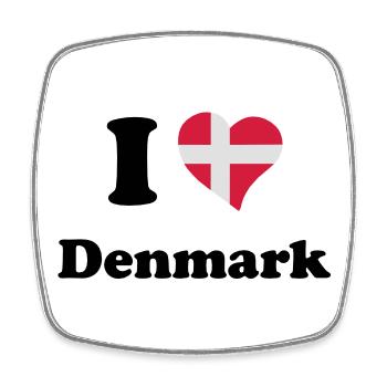 I love Denmark - Square fridge magnet - white - Front