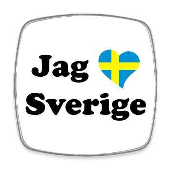 I love Sweden - Square fridge magnet - white - Front