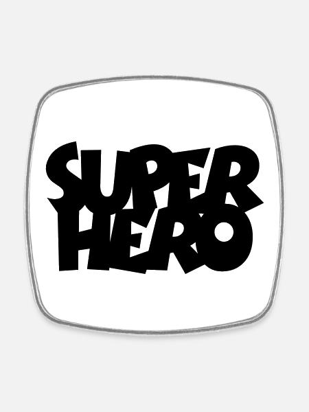 SUPERHERO - Magnet carré - blanc