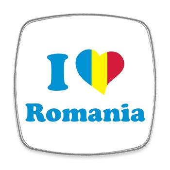 I love Romania - Square fridge magnet - white - Front