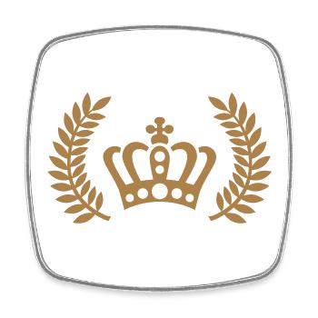 Laurel wreath Crown - Square fridge magnet - white - Front
