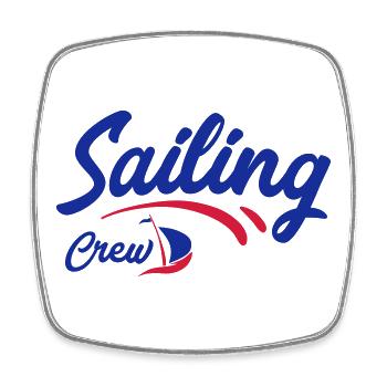 navigation à voile - Magnet carré - blanc - Devant