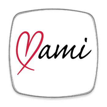 Mami Herz - Viereckiger Kühlschrankmagnet - Weiß - Vorne