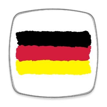 schwarz rot gold Deutschland Fahne Germany - Viereckiger Kühlschrankmagnet - Weiß - Vorne