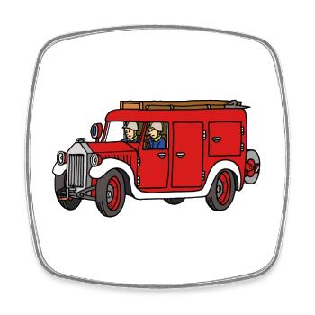 Feuerwehroldie - Viereckiger Kühlschrankmagnet - Weiß - Vorne