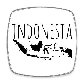 Indonesia - Viereckiger Kühlschrankmagnet - Weiß - Vorne