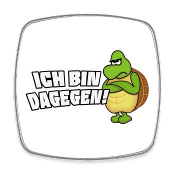 ich bin dagegen - Viereckiger Kühlschrankmagnet - Weiß - Vorne
