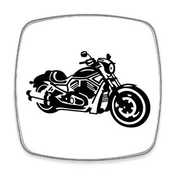 Chopper - Viereckiger Kühlschrankmagnet - Weiß - Vorne