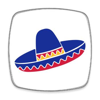 Sombrero Azul de Fiesta - Square fridge magnet - white - Front