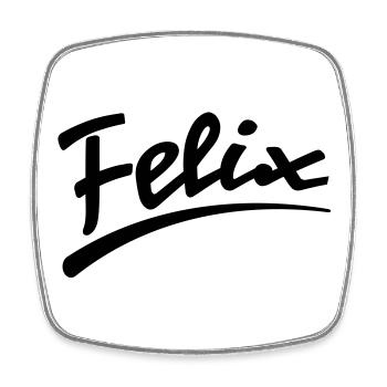 Felix - Viereckiger Kühlschrankmagnet - Weiß - Vorne