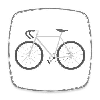 Minimal Bicycle Silhouette Graphic - Square fridge magnet - white - Front