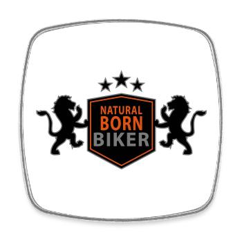 natural_born_biker - Magnet carré - blanc - Devant