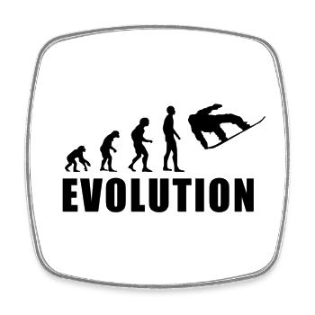 EVOLUTION SNOWBOARD Schnee Winter Geschenk - Viereckiger Kühlschrankmagnet - Weiß - Vorne