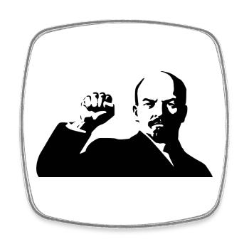 Lenin - Viereckiger Kühlschrankmagnet - Weiß - Vorne
