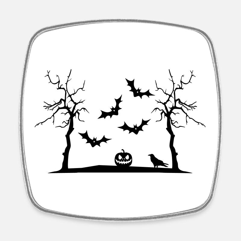 Halloween - Magnet carré - blanc