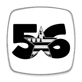 Bretagne : 56 ! - Viereckiger Kühlschrankmagnet - Weiß - Vorne