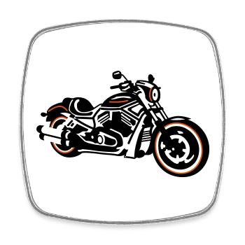 Chopper - Viereckiger Kühlschrankmagnet - Weiß - Vorne