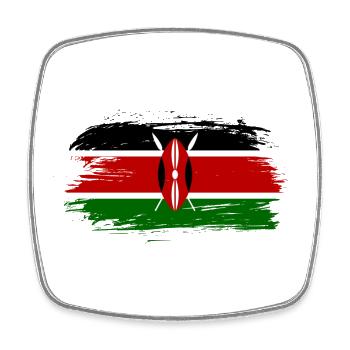 Kenia Flagge / Geschenk Kenya Afrika Nairobi - Viereckiger Kühlschrankmagnet - Weiß - Vorne