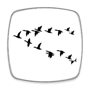 Vogelschwarm flock of birds - Viereckiger Kühlschrankmagnet - Weiß - Vorne