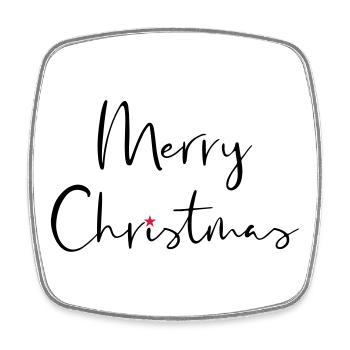 Merry Christmas Stern Geschenk Weihnachten - Viereckiger Kühlschrankmagnet - Weiß - Vorne
