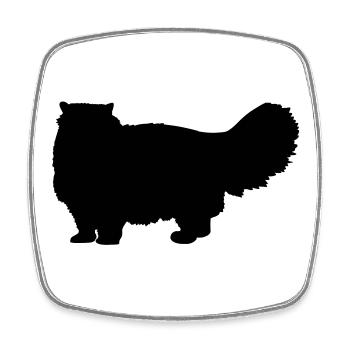 Chat persan - Magnet carré - blanc - Devant