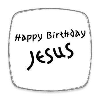 happy birthday jesus - Viereckiger Kühlschrankmagnet - Weiß - Vorne