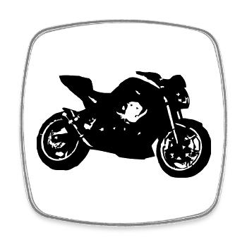 Kawasaki z750 (07) - Viereckiger Kühlschrankmagnet - Weiß - Vorne