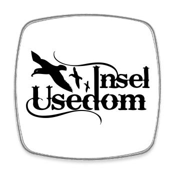 vintage Usedom T-Shirt – Ostsee Streetwear Design - Viereckiger Kühlschrankmagnet - Weiß - Vorne