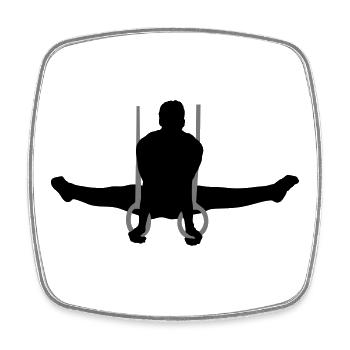 gymnastics men - Square fridge magnet - white - Front