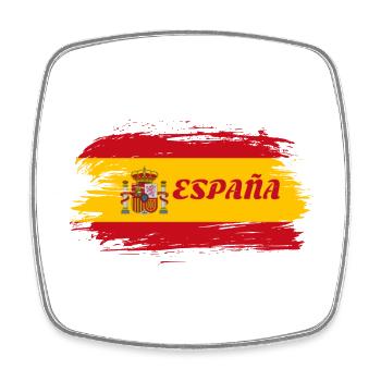 Spanien Flagge / Geschenk Madrid Barcelona - Viereckiger Kühlschrankmagnet - Weiß - Vorne