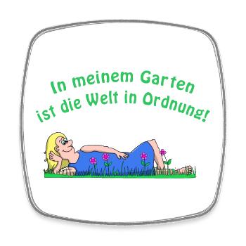 Mein Garten - Viereckiger Kühlschrankmagnet - Weiß - Vorne