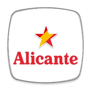 Stars of Spain - Alicante - Viereckiger Kühlschrankmagnet - Weiß - Vorne