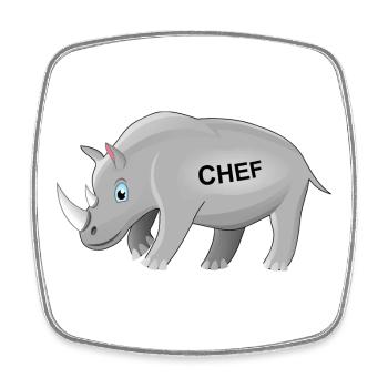 Rhino, boss, rhino, boss, CEO, funny gift - Square fridge magnet - white - Front