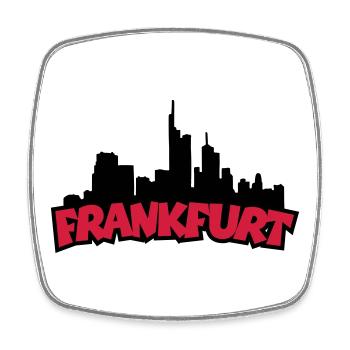 Frankfurt Skyline - Viereckiger Kühlschrankmagnet - Weiß - Vorne